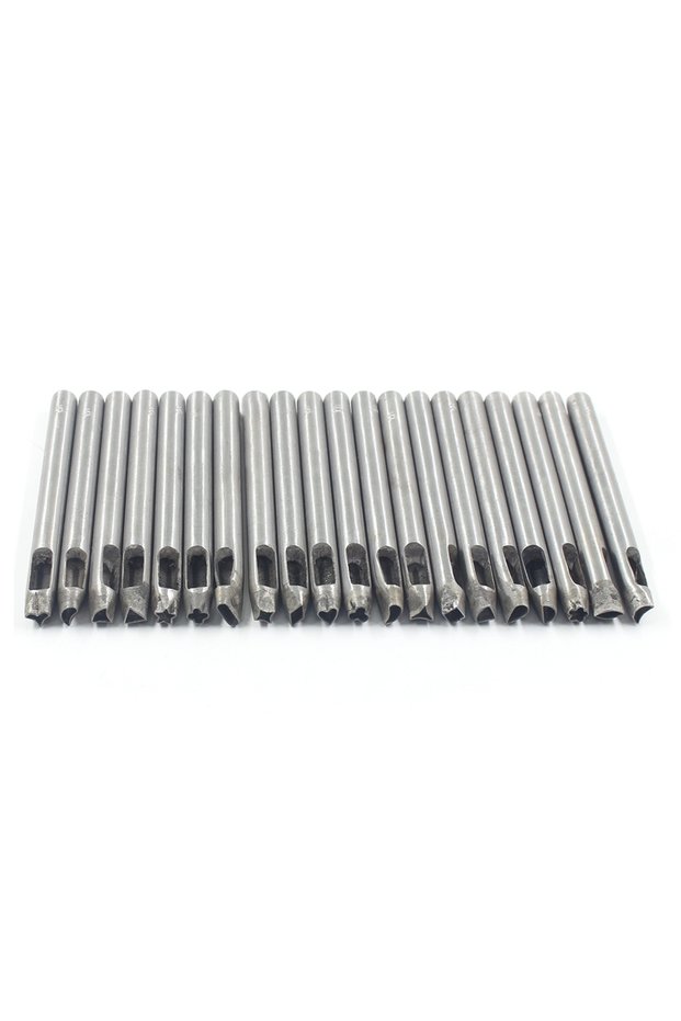 Silver 20pc Diy Leather Flower Punching Tool Set, Multiple Shapes Cutting Puncher, Hole Punch Stenci