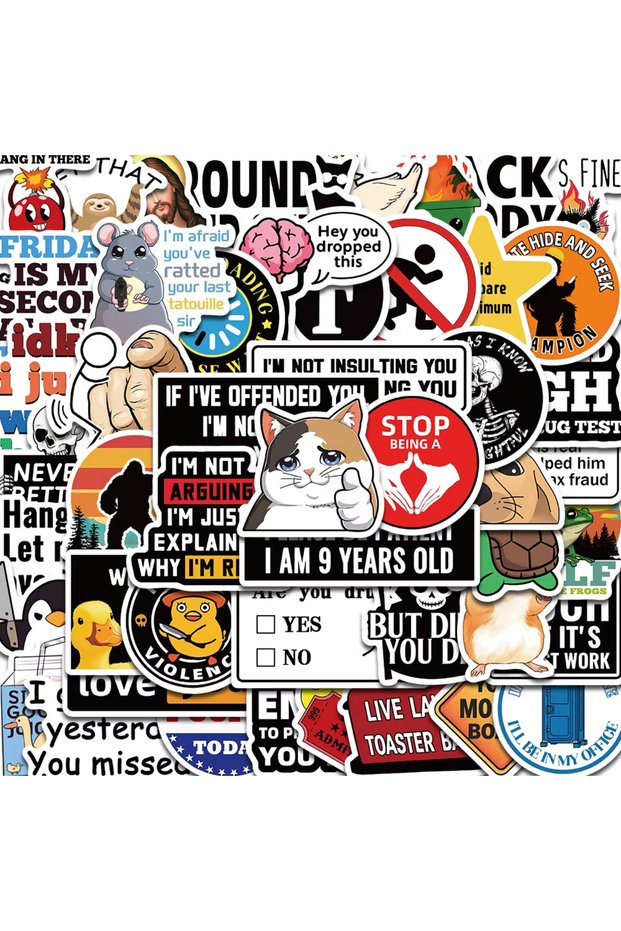 50PCS 50PCS Prank Meme Stickers Harajuku Decals DIY Fashion Graffiti Decals Luggage Notebook Bike Gi