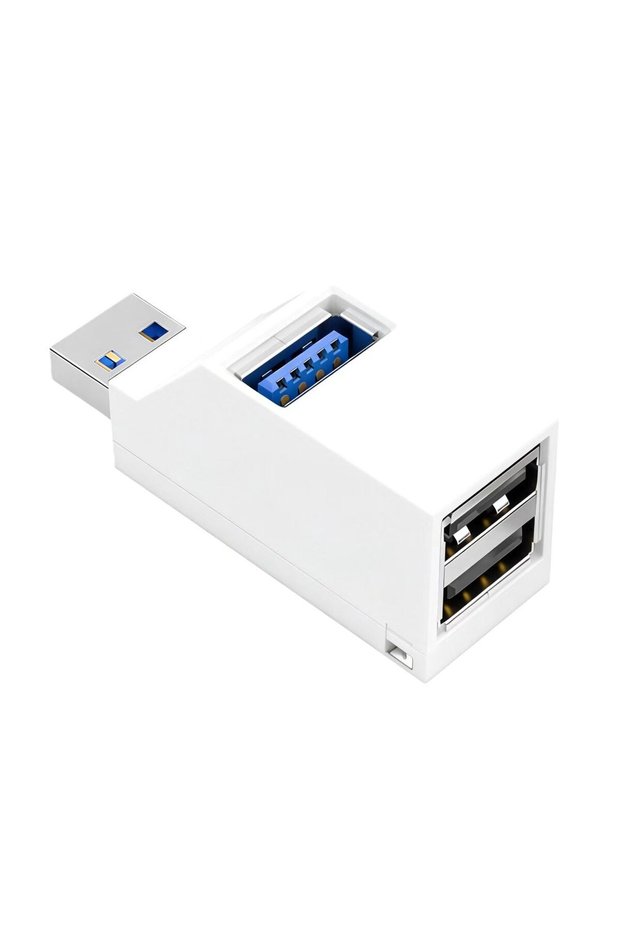 White1Pcs USB 3.0 Hub, 3-Port USB-A Adapter and Distributor, Plug and Play, No Driver Required, Easy