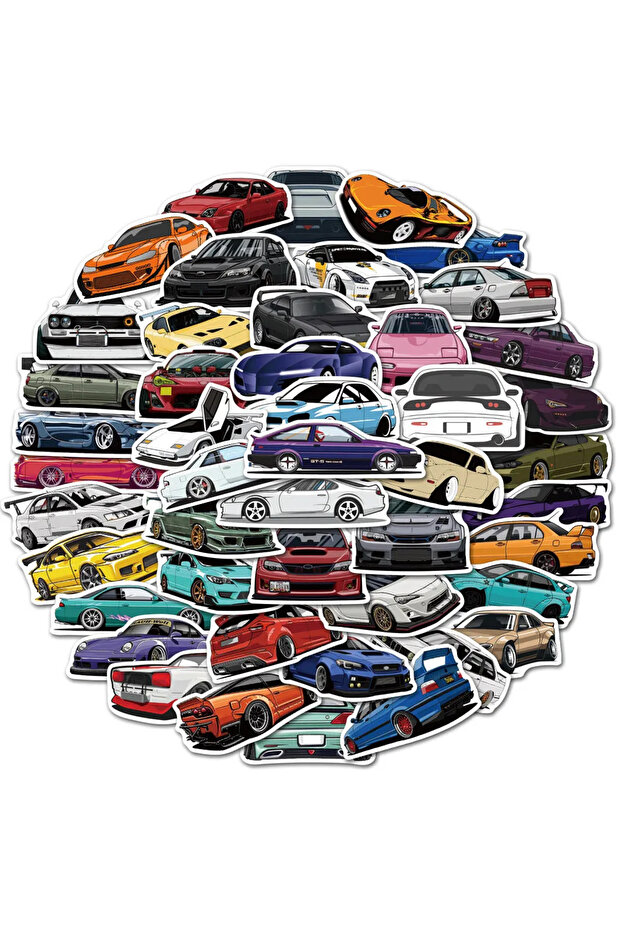 50pcs Section 1 50pcs JDM Retrofit Racing Car Graffiti Stickers Laptop Guitar Suitcase Motorcycle Ph