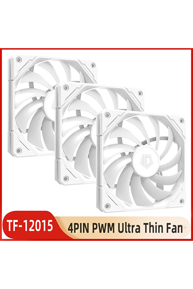 NO RGB AS SHOW WH-3pcs ID-COOLING TF-12015 120mm Cooling Fan Thinckness 15mm Ultra-Thin PC Case Fan