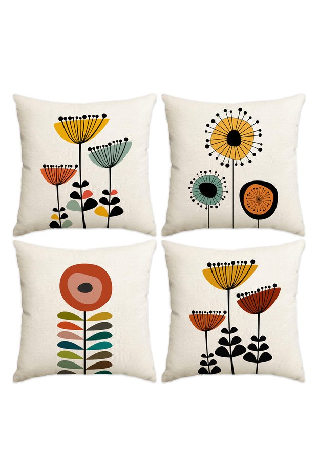 45x45cm BZ909-BZ912 1/4pcs Floral and plant printed pillow cover, Bohemian room living room sofa dec