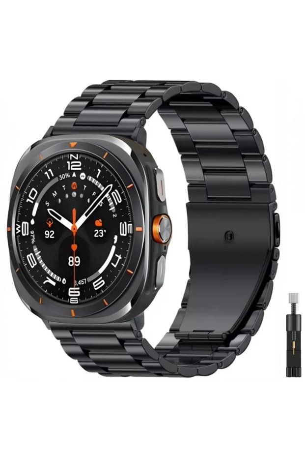 Galaxy Ultra 47mm Black With tool Stainless Steel Strap For Samsung Galaxy Watch 8 Ultra 47mm Metal