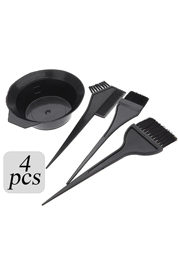 4pcs Black Set 2/4/6pcs Professional Hair Dyeing Kit Color Mixed Bowl with Stirring Brush Coloring B