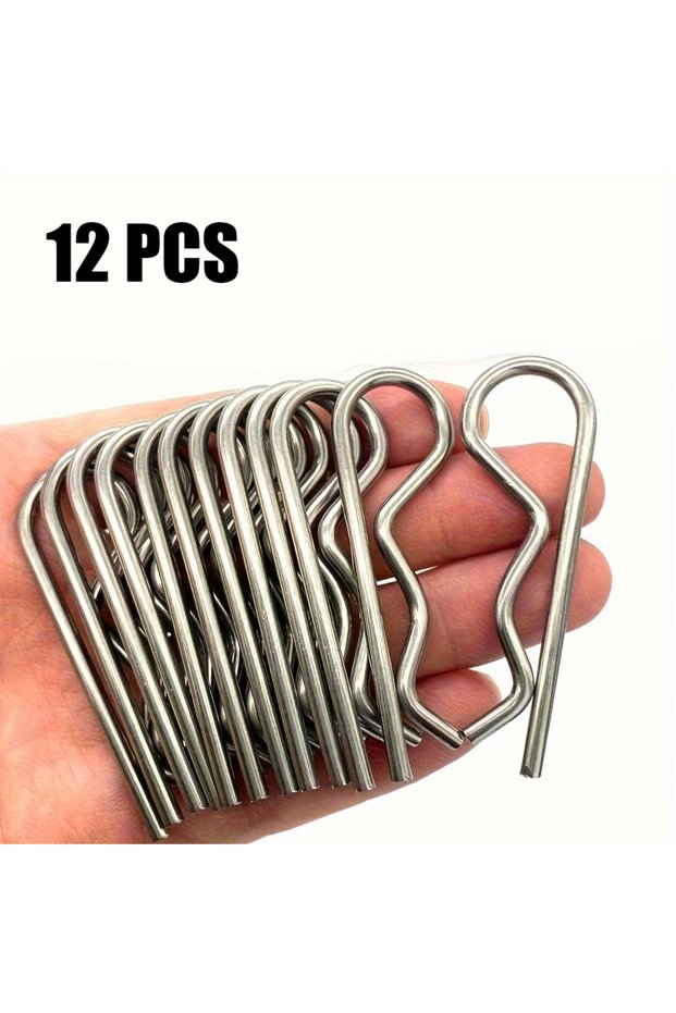 12PCS 12PCS, 304 Stainless Steel Stool Nail R-Clip, Anti-Corrosion and Rust Proof, Industrial Fixed