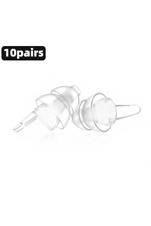 10pairs White-05 High Fidelity Ear Plugs for Concerts, Reusable Noise Cancelling Concert Earplugs fo