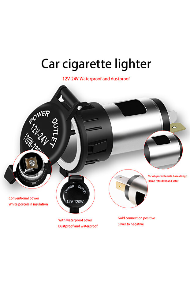 Auto 12V-24V 120W-250W Cigarette Lighter Socket Power Plug Outlet Replacement Parts for Car Truck...