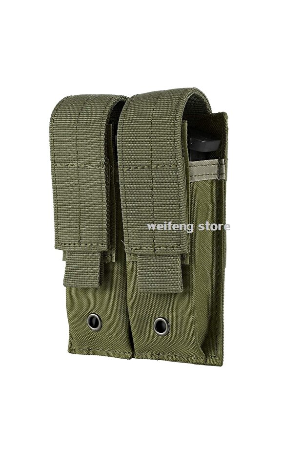 double green 9mm Magazine Pouch Tactical Single Double Mag Bag Outdoor Molle Open-Top Magazine Pouch