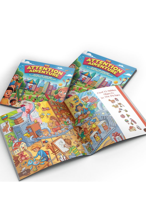 Happy Park 5PCS The Attention Adventure Books for Kids – Fun Games & Exercises to Strengthen Focus a