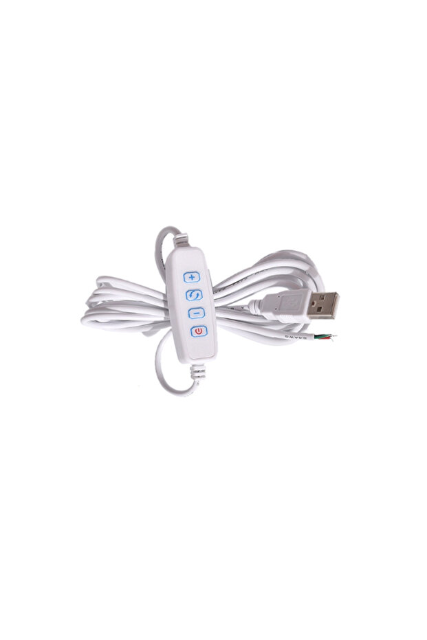 White 2m DC5V LED Dimmer USB Port Power Supply Line Dimming Color Matching 2m Extension Cable With O