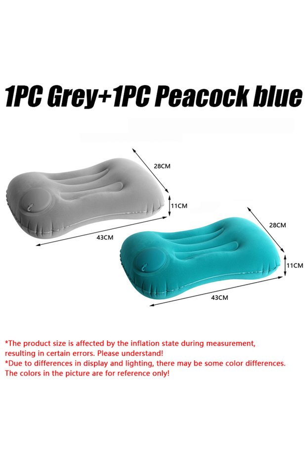 2PCS Camping Inflatable Pillow Portable Ultralight Travel Hiking Air Sleeping Pillow for Neck and Lu