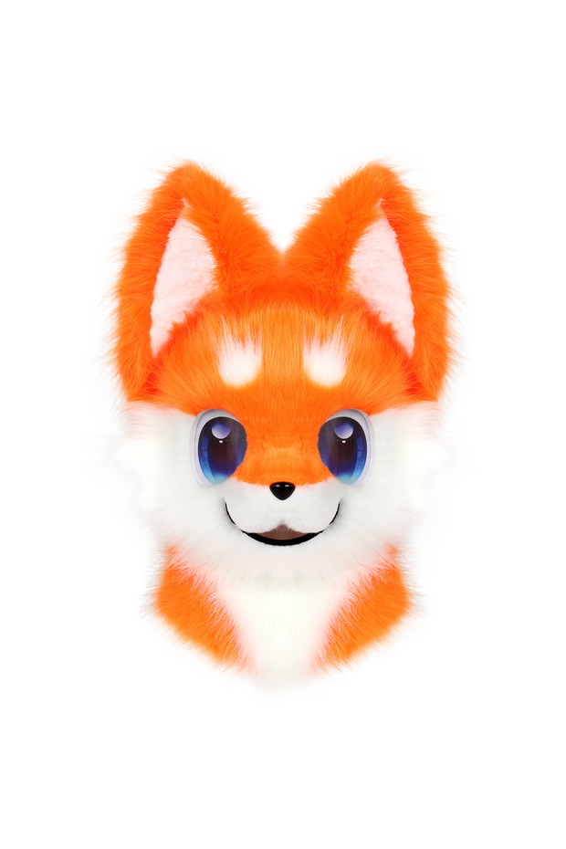 Orangewhite Animal Head Mask Furry Fursuit Plush Dog Fox Masks for Parties Cosplay Costume Accessory