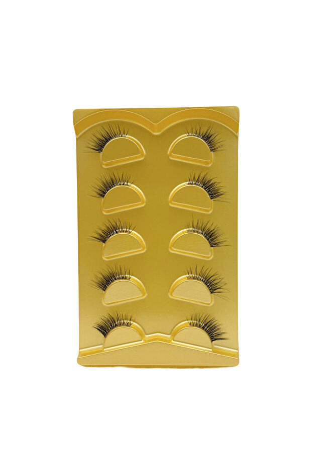 A02 5 Pairs Short Natural Coner Lash Charming Hademade Transparent Clear Band Half Lashes