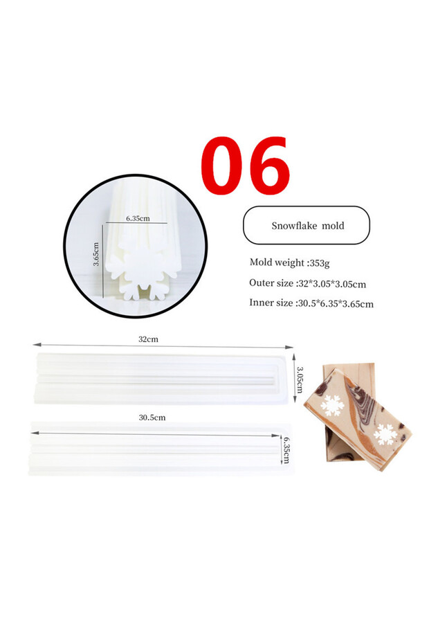 Mold 06 Christmas Tree Elk Beard Tube Column Silicone Candle Soap Mold DIY Embed Soap Making Supplie