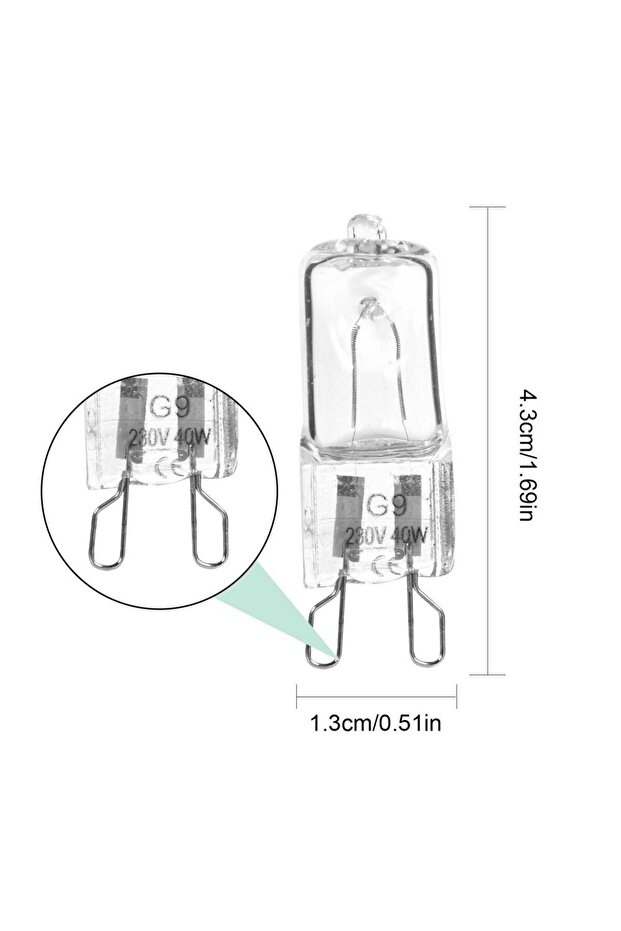 40w 220 to 240V G9 110-130V 220-240V 40W Portable Warm White Halogen Bulb Light Lamp 2600K Globe Hal