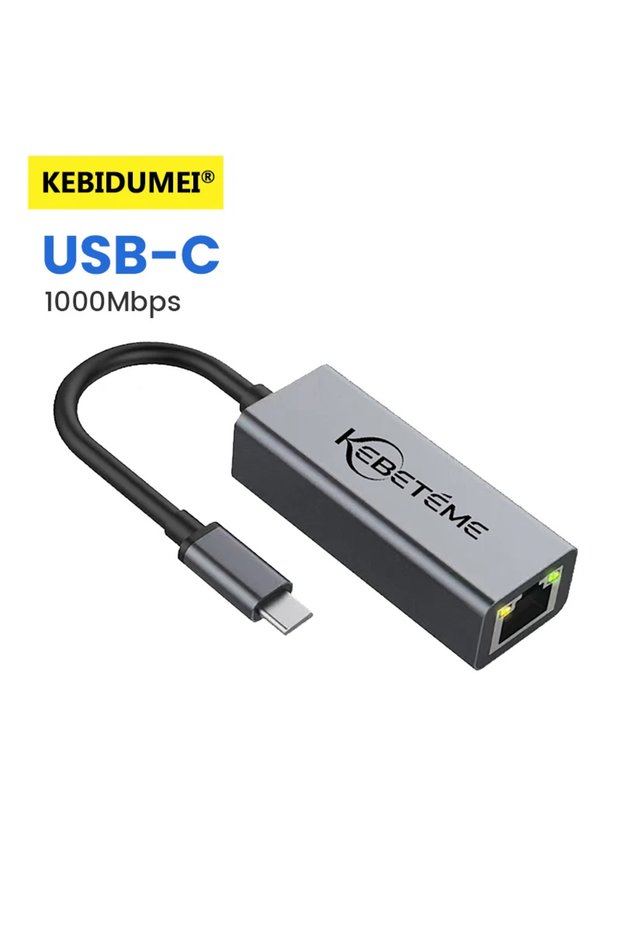 kebidumei 1000M Type C to RJ45 10/100/1000Mbps USB 3.0 Wired Network Card USB to RJ45 Type C to RJ45
