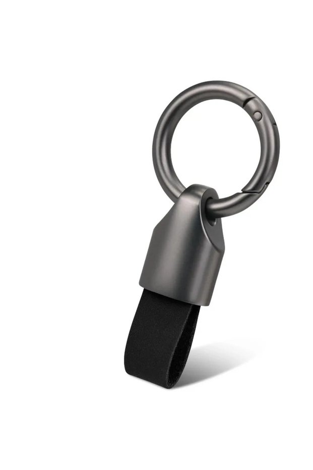 black 1002F Simple Car Keychains Keyring for Men - Durable Key Holder Decorative Gift with Sleek Des