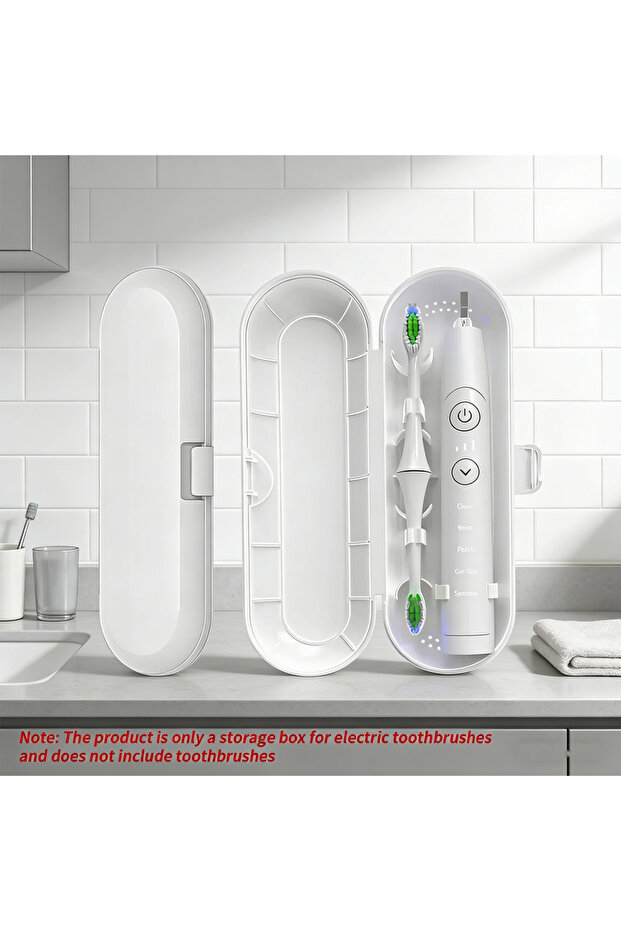 1pc white Universal Electric Toothbrush Storage Case Portable Travel Organizer for Outdoor Essential