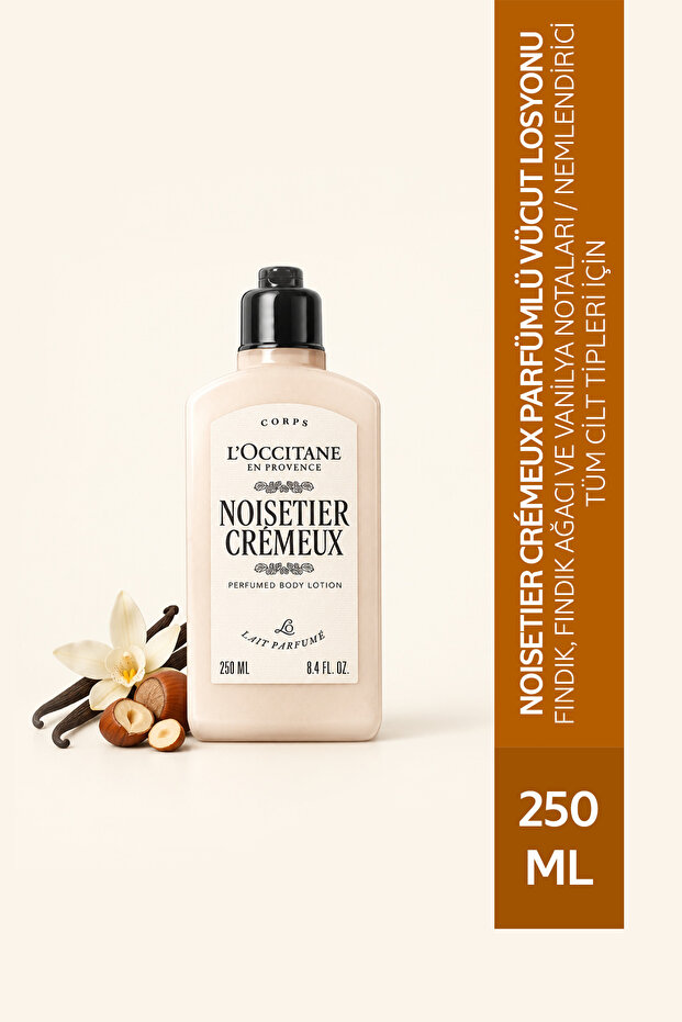 Noisetier Crémeux Perfumed Body Lotion, Notes of Hazelnut and Vanilla, 250 ml