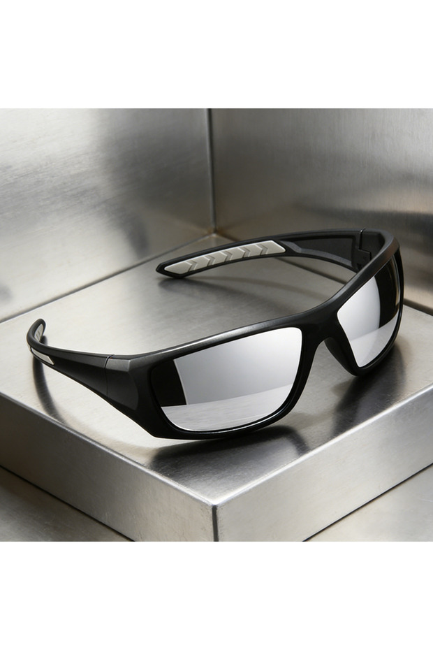 C5 Silver Polarized Sports Sunglasses UV400 Anti-Glare Full Frame Outdoor Cycling Fishing Glasses wi