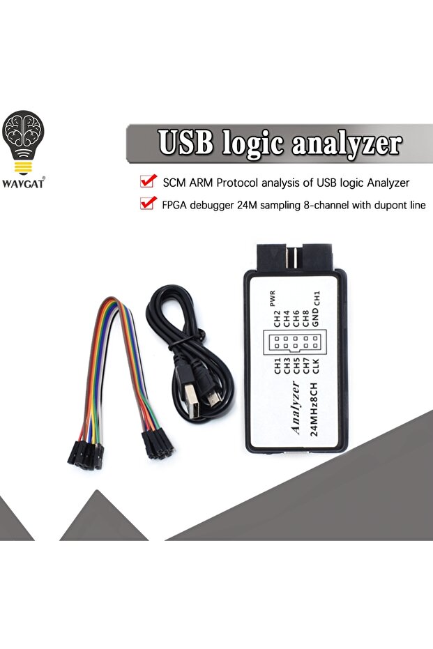 USB Logic Analyzer 24MHz 8 Channel 24M/seconds Logic Analyzer Debugger For ARM FPGA Logic Analyzer L