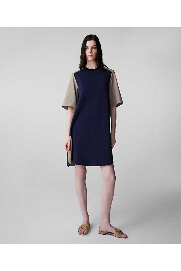 Colorblock Fabric Mix Dress