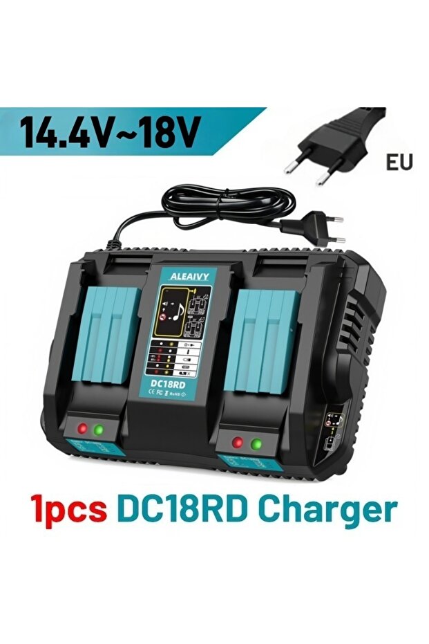 EU Plug AY18RD 18V Dual Charger For Makita BL1830 BL1415 BL1430 BL1840 BL1850 BL1860 14.4V-18V Li-io