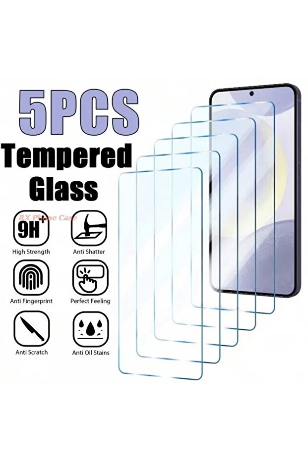 Tempered glass 5 pieces Galaxy A16 5G 5pcs Tempered Glass For Samsung S26 Ultra A57 A37 A18 A08 S25