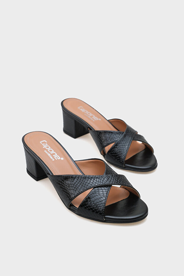 Taya Medium Heeled Cross Strap Women's Slippers