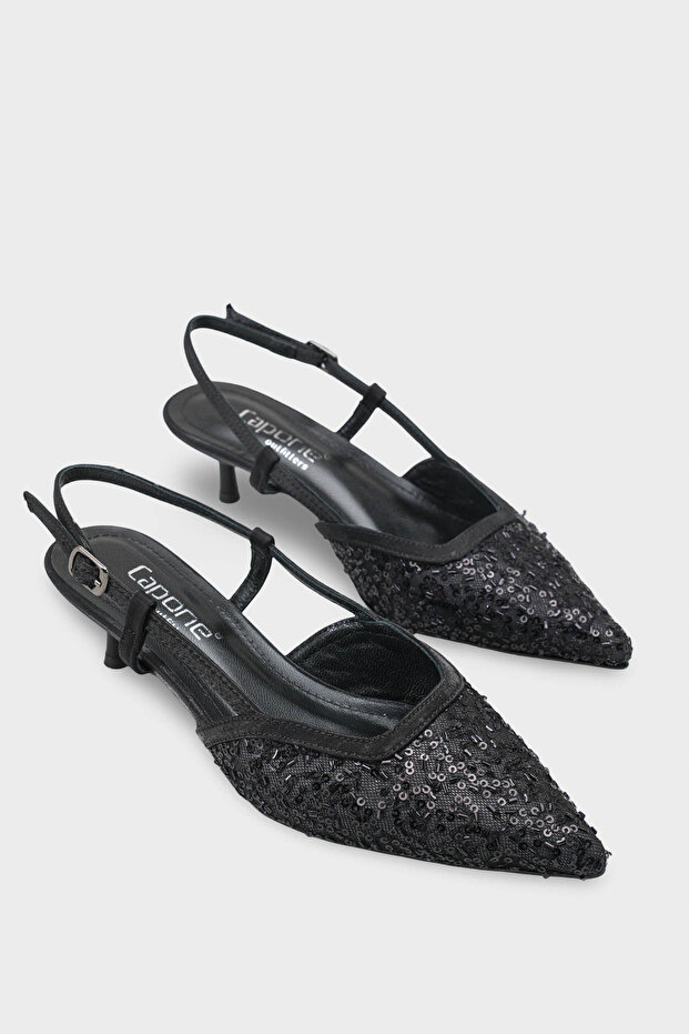 Marianna Genuine Leather Lined Sequin Open Back Women's Shoes