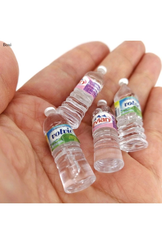 Random Color 10pcs Hot Sale 1:12 Mini Simulation Mineral Water Bottle Resin Model Doll House Miniatu