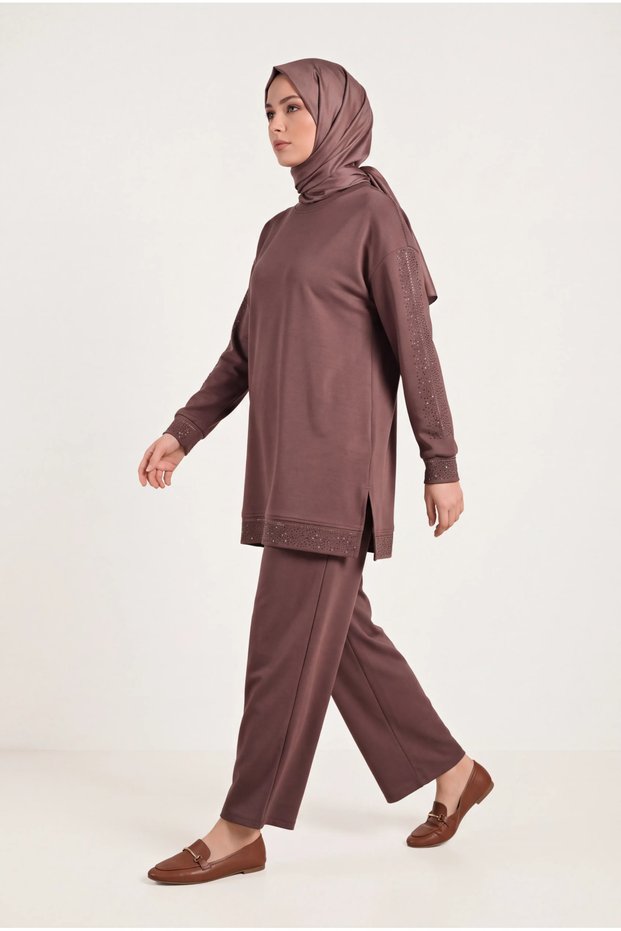 Stone-Embellished Soft Textured Flexible Premium Suit