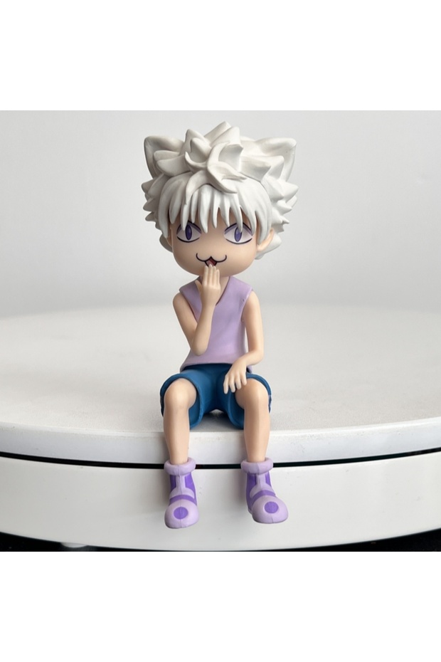 with box Anime Hunter Hunter Figure Killua Zoldyck Cute Baby Face Sitting Pvc Model Statue Do