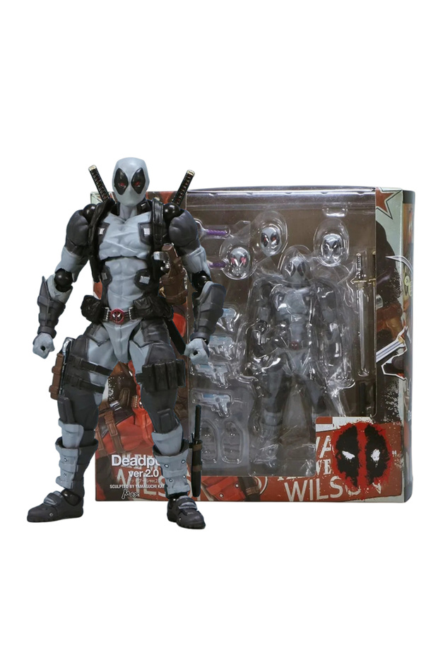A AMAZING YAMAGUCHI Deadpool 2.0 Grey Action Figure Mutants Movable KAIYODO Wade SHF Model Movie T.