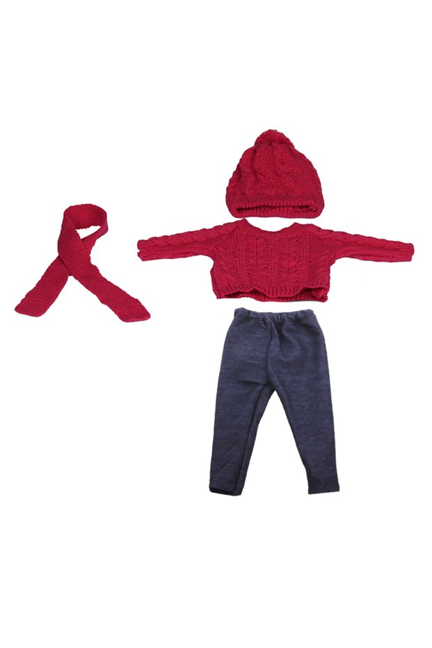 CL-0151-2 Doll Clothes Set For 18 Inches American Dolls Sweater+Hat+Pants Clothing Suit Outfit For 4