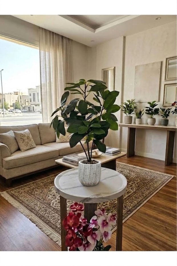 نبتة صناعية في أصيص، ديكور منزلي داخلي بارتفاع 50 سم