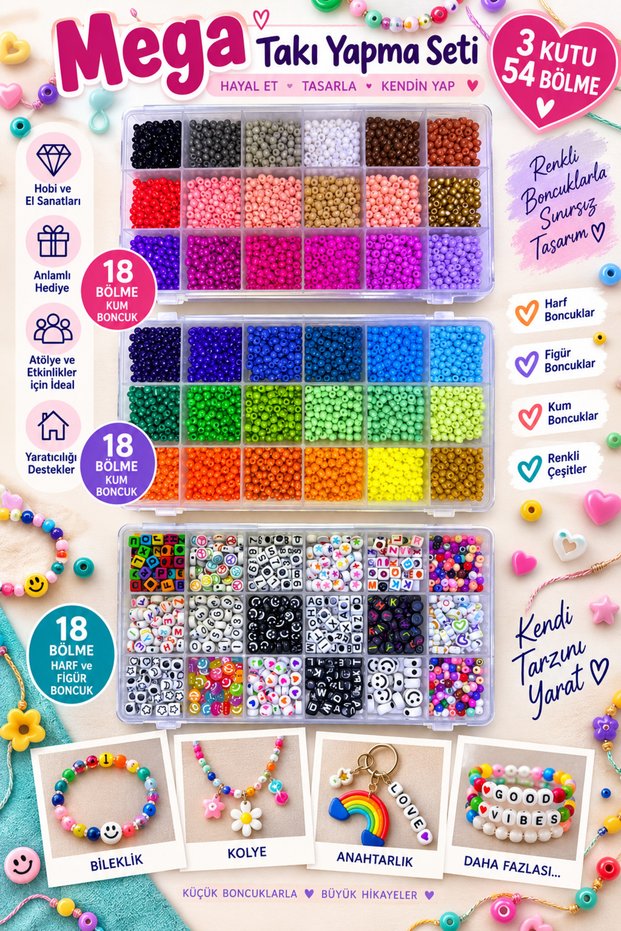 4 Boxed Mega Jewelry Making Set Giant Size Sand Beads None None