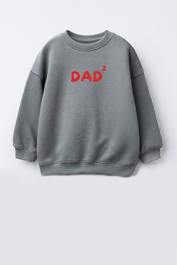 Unisex Kids Dad Printed 3 Thread Fabric Cotton Sweatshirt