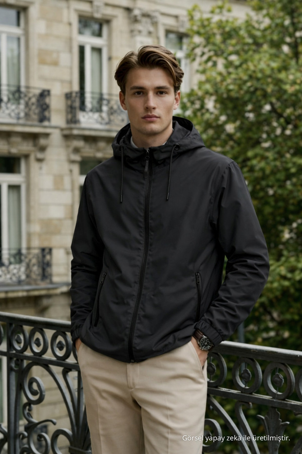 Men's Daily Premium Casual Lined Smoked Raincoat