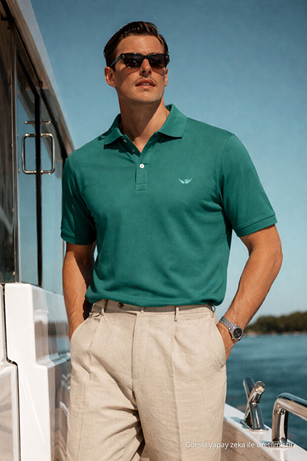 Men's Casual Comfortable Mint Polo Collar T-Shirt