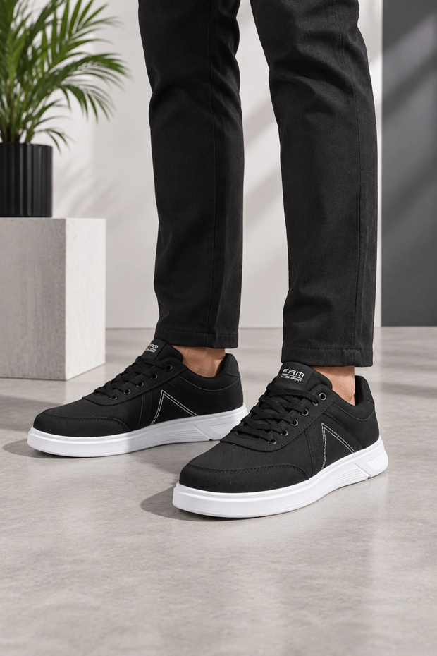 Octavia Men's Lace-Up Casual Daily Shoes - Black