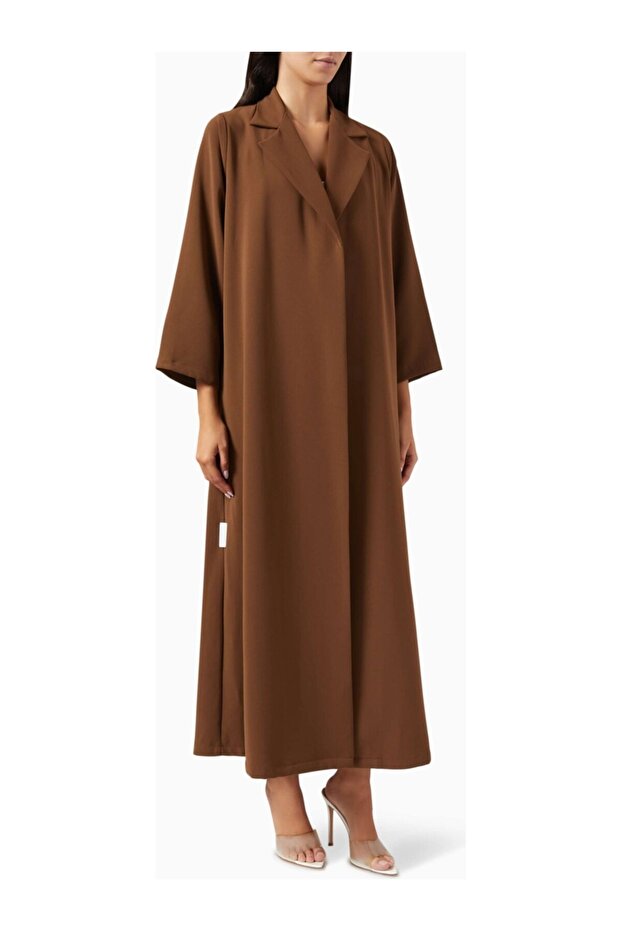Elegant A-Line Notch Collar Abaya with Comfortable and Stylish Design Ideal for Everyday Wear