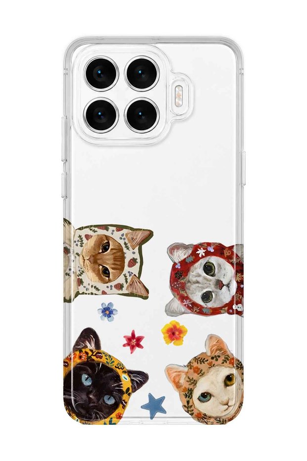 Xiaomi 17t Compatible Cute Cats Patterned Transparent Phone Case