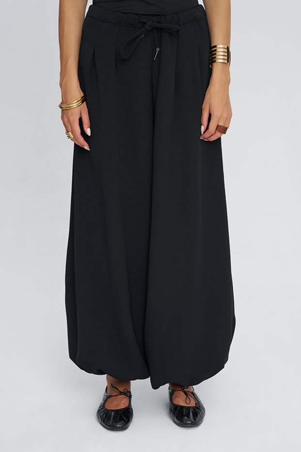 Women's Cuffed Cuff Shalwar Cut Solid Color Trousers