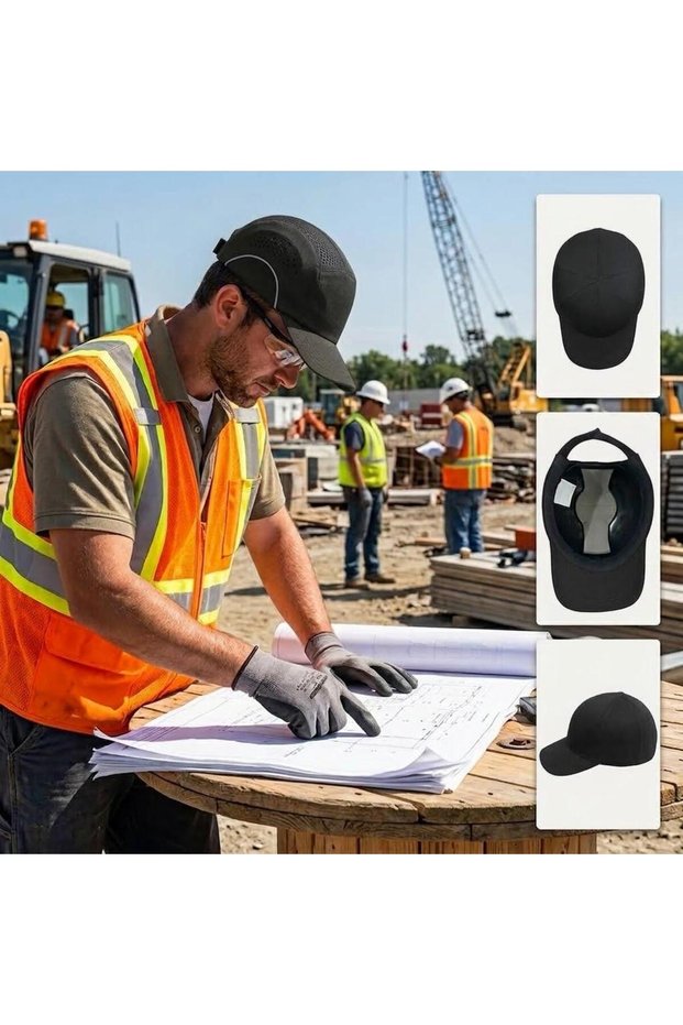 Hat Hard Hat Impact Shock Absorbing Black Color Ce Certified // Head Protective Hat // Work Safety Hat // Hard Hat Cap // Construction Site - Factory Hard Hat Cap