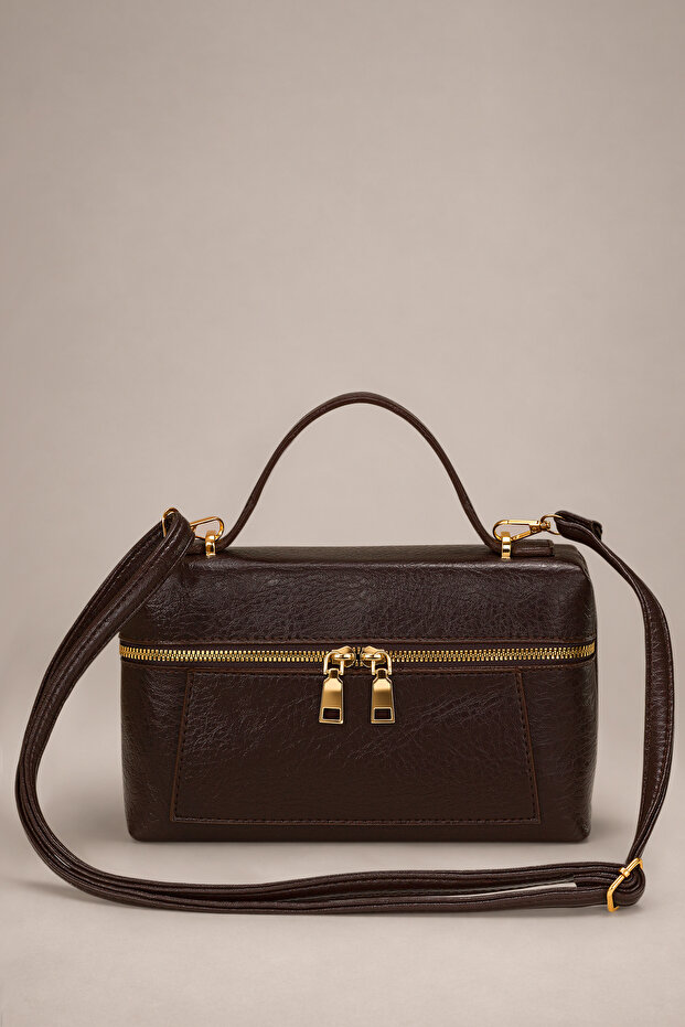 Box Form Brown Crossbody Women's Hand and Shoulder Bag Ref.8392093