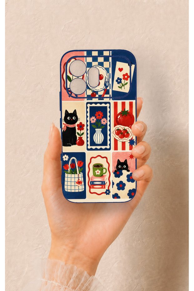 Honor 600 Compatible Cute Cat and Flower Pattern Silicone Case