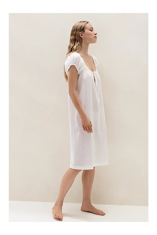 Organic Cotton Brode Women's Nightgown