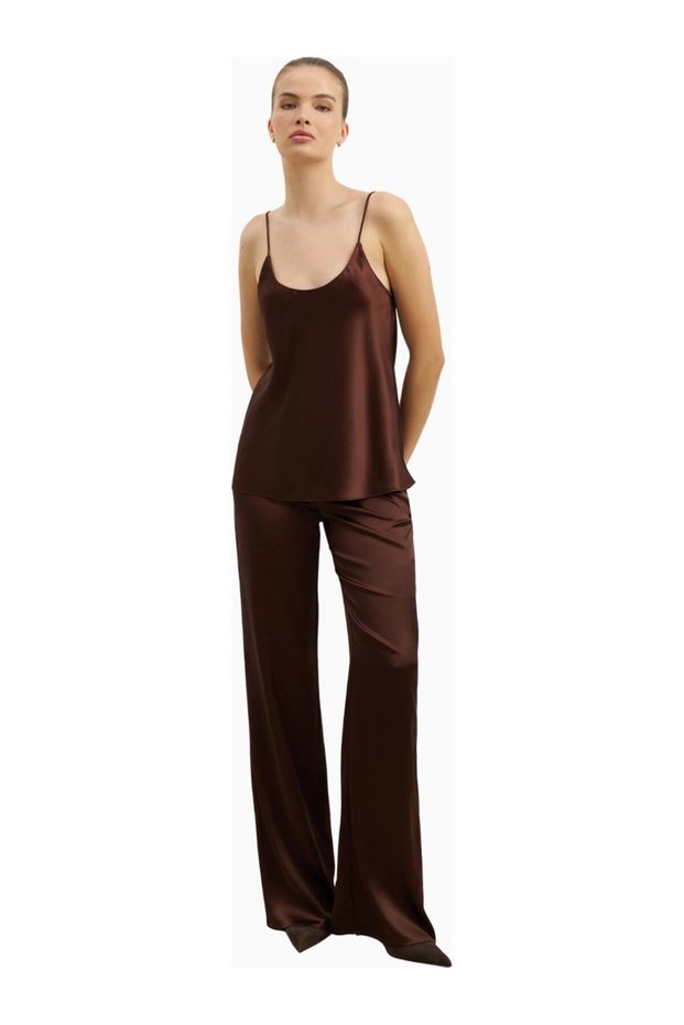 Formal Satin Straight Leg Trousers Women's Satin Straight Leg Trousers