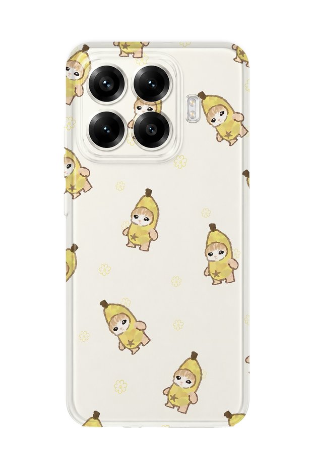 Xiaomi 17t Pro Compatible Banana Costume Cat Pattern Transparent Phone Case